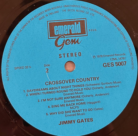 Jimmy Gates (4) : Crossover Country (LP, Album)