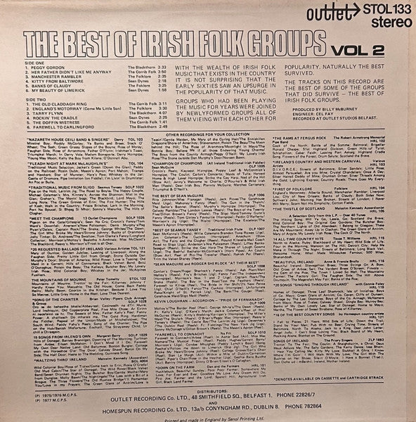 Various : The Best Of Irish Folk Groups Vol. 2 (LP, Comp)