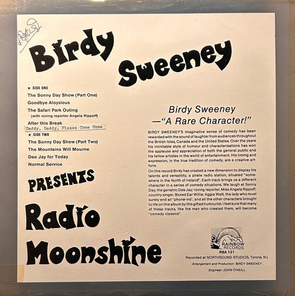 Birdy Sweeney : Presents Radio Moonshine (LP)