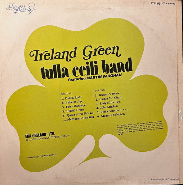 Tulla Ceili Band Featuring Martin Vaughan : Ireland Green (LP, Album)