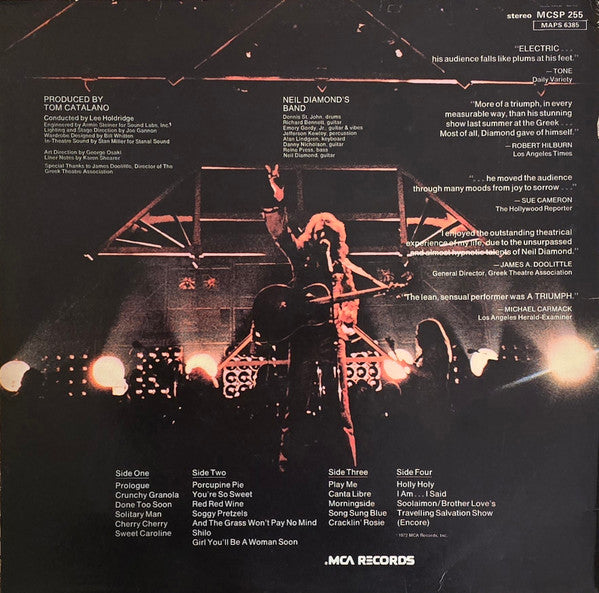 Neil Diamond : Hot August Night (2xLP, Album, RE)