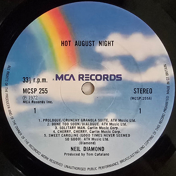 Neil Diamond : Hot August Night (2xLP, Album, RE)