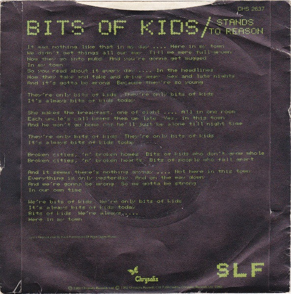 Stiff Little Fingers : Bits Of Kids (7", Single)