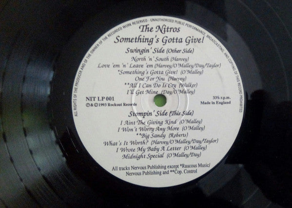 The Nitros : Something's Gotta Give! (LP, Album)
