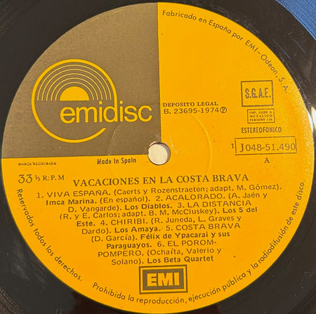 Various : Vacaciones En La Costa Brava (LP, Comp)