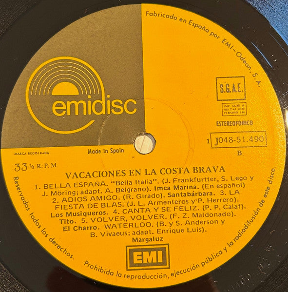 Various : Vacaciones En La Costa Brava (LP, Comp)