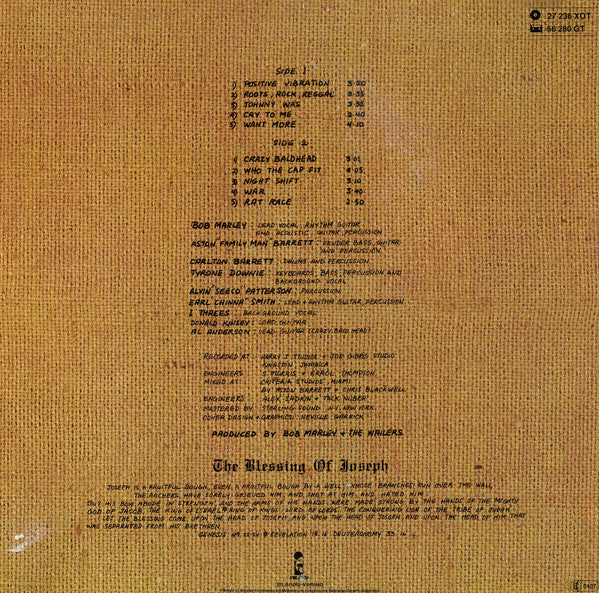Bob Marley & The Wailers : Rastaman Vibration (LP, Album, RE, Gat)