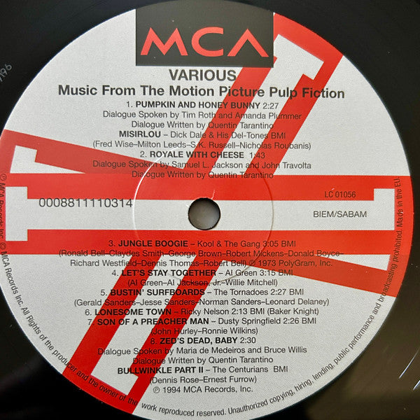 Various : Pulp Fiction (Music From The Motion Picture) (LP, Comp, RE, RM, RP, 180)