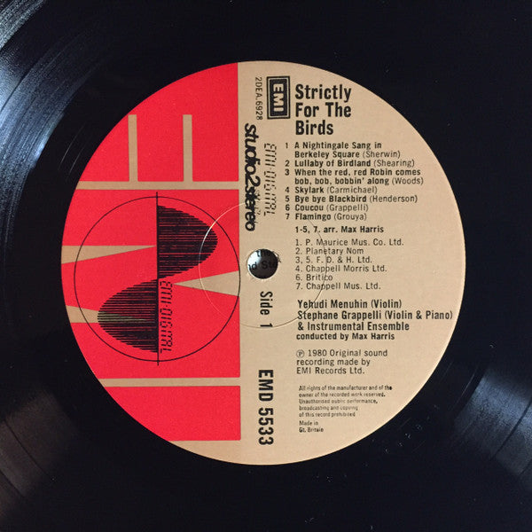 Yehudi Menuhin, Stéphane Grappelli & Max Harris : Strictly For The Birds (LP, Album)