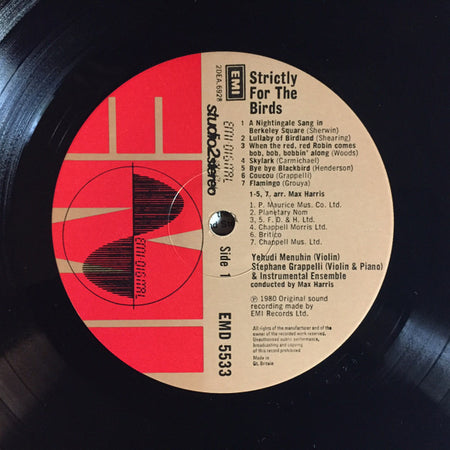 Yehudi Menuhin, Stéphane Grappelli & Max Harris : Strictly For The Birds (LP, Album)