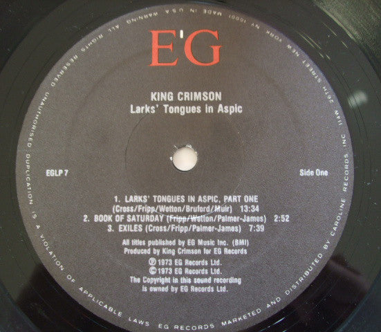 King Crimson : Larks' Tongues In Aspic (LP, Album, RE, RM)