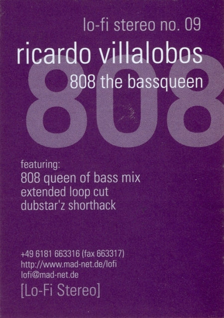 Ricardo Villalobos : 808 The Bassqueen (12")