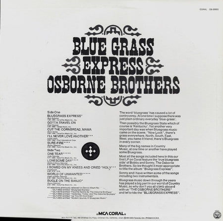 Osborne Bros.* : Bluegrass Express (LP, Comp, Glo)