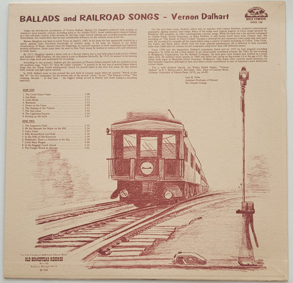 Vernon Dalhart : Ballads And Railroad Songs (LP, Comp, Gre)