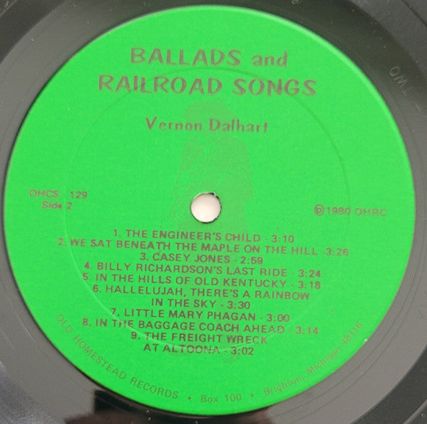Vernon Dalhart : Ballads And Railroad Songs (LP, Comp, Gre)