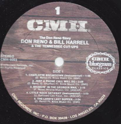 Don Reno & Bill Harrell & The Tennessee Cut-Ups : The Don Reno Story (LP, Album, Gat)