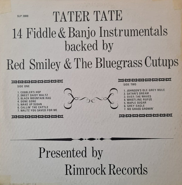 Tater Tate : Fiddle & Banjo Instrumentals Backed By Red Smiley & The Bluegrass Cut-Ups (LP)