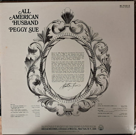 Peggy Sue (2) : All-American Husband (LP, Album, Ind)