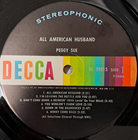 Peggy Sue (2) : All-American Husband (LP, Album, Ind)