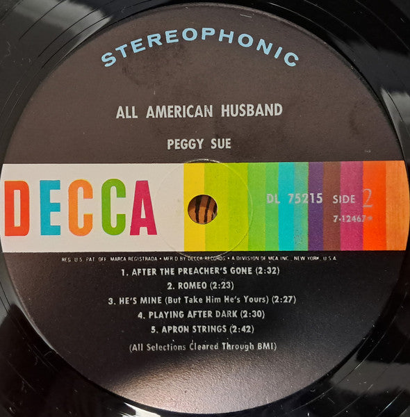 Peggy Sue (2) : All-American Husband (LP, Album, Ind)