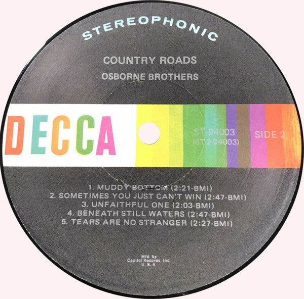 The Osborne Brothers : Country Roads (LP, Club, Cap)