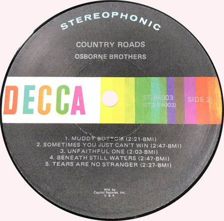 The Osborne Brothers : Country Roads (LP, Club, Cap)
