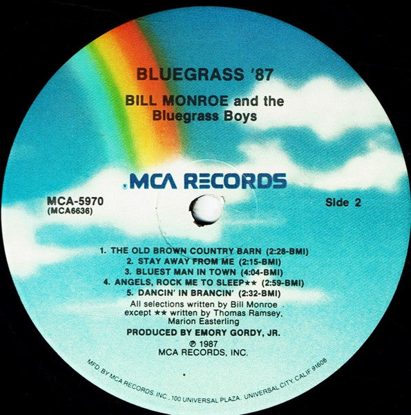 Bill Monroe And The Blue Grass Boys* : Bluegrass '87 (LP, Album, Pin)