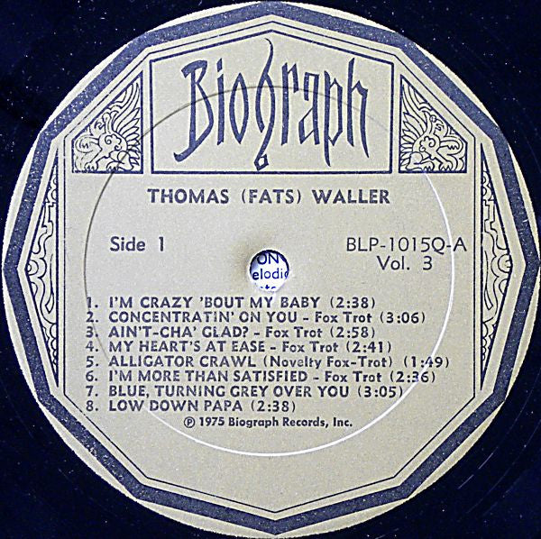 Thomas 'Fats' Waller* : Rare Piano Roll Solos Vol. 3 (LP, Comp)