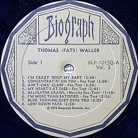 Thomas 'Fats' Waller* : Rare Piano Roll Solos Vol. 3 (LP, Comp)