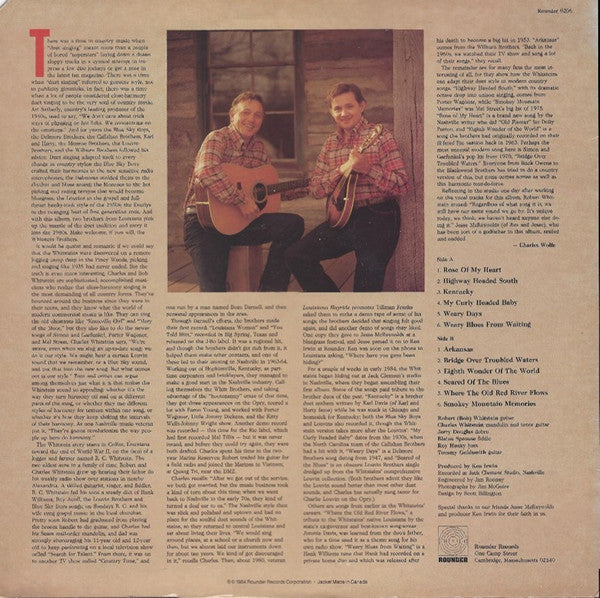 The Whitstein Brothers : Rose Of My Heart (LP, Album)