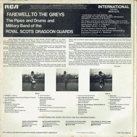 The Pipes And Drums Of The Royal Scots Dragoon Guards (Carabiniers And Greys) And The Military Band Of The Royal Scots Dragoon Guards (Carabiniers And Greys) : Farewell To The Greys (LP)
