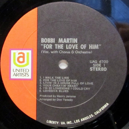 Bobbi Martin : For The Love Of Him (LP, Album, RE)