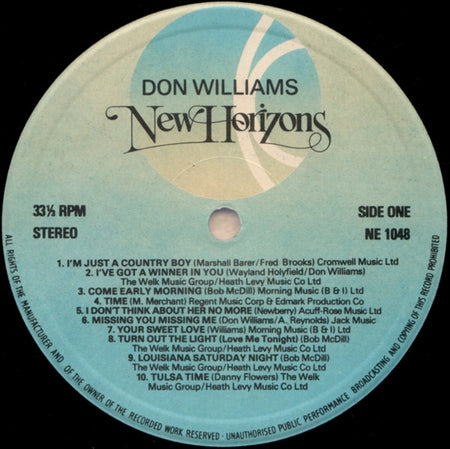 Don Williams (2) : New Horizons (LP, Comp, PRS)