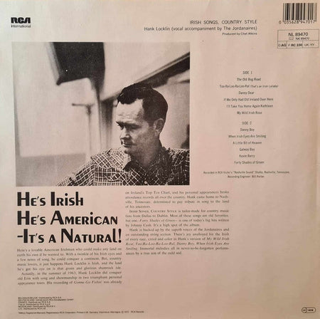 Hank Locklin : Irish Songs, Country Style (LP, Album, RE)