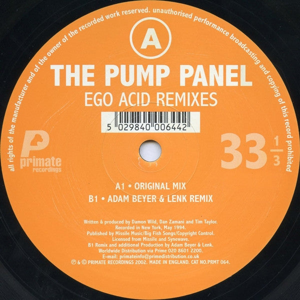 The Pump Panel : Ego Acid Remixes (2x12")