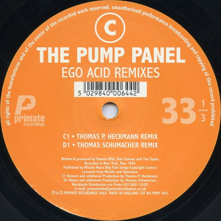 The Pump Panel : Ego Acid Remixes (2x12")