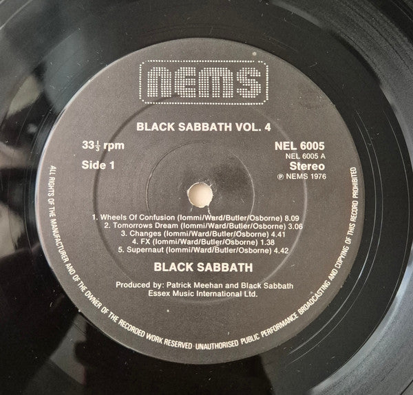 Black Sabbath : Black Sabbath Vol 4 (LP, RP, Gat)