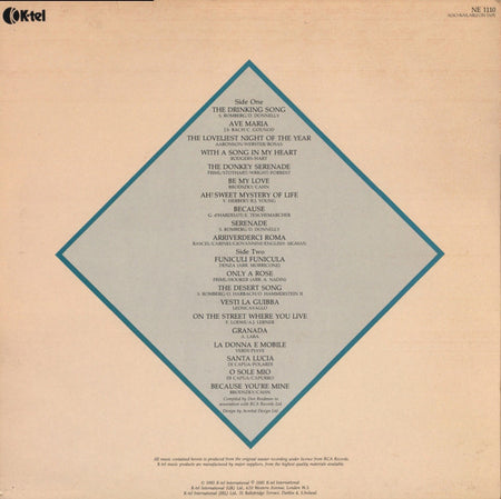 Mario Lanza : The Legendary Mario Lanza (LP, Comp)