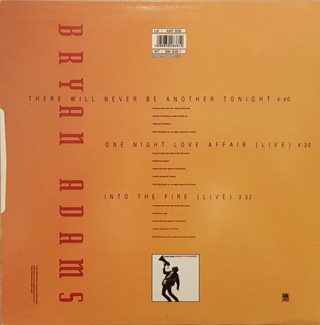 Bryan Adams : There Will Never Be Another Tonight (12", S/Sided, Single, Etch)