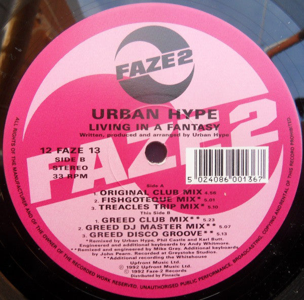 Urban Hype : Living In A Fantasy (12")