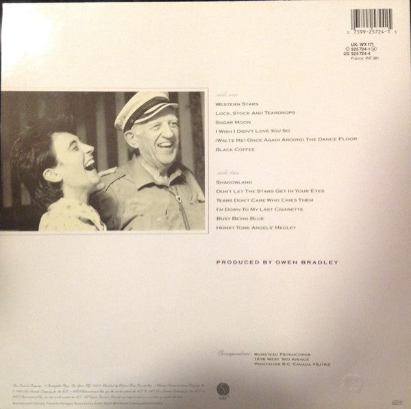 k.d. lang : Shadowland (The Owen Bradley Sessions) (LP, Album)