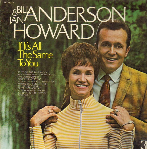 Bill & Jan : If It's All The Same To You (LP, Album, Pin)