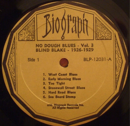 Blind Blake : No Dough Blues 1926-29 (Volume 3) (LP, Comp, RM)