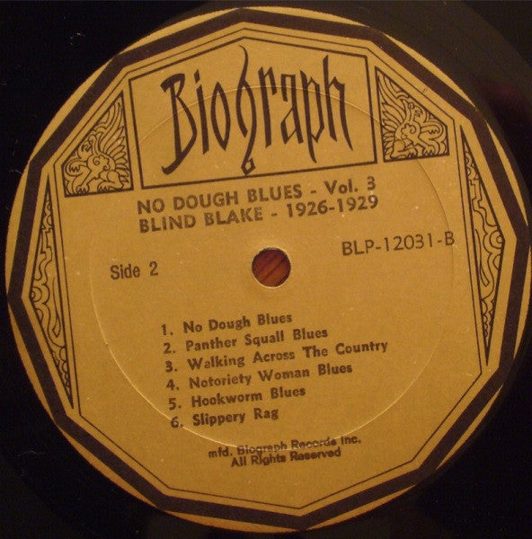 Blind Blake : No Dough Blues 1926-29 (Volume 3) (LP, Comp, RM)