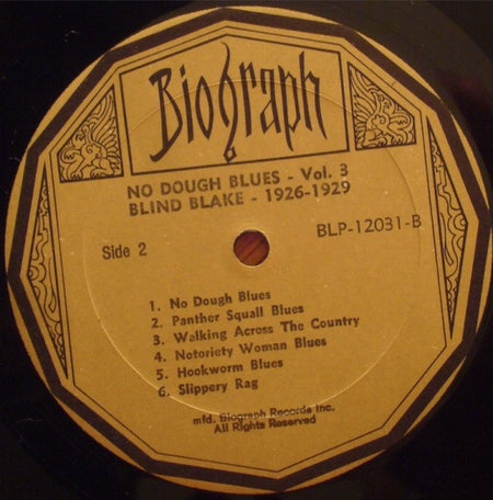 Blind Blake : No Dough Blues 1926-29 (Volume 3) (LP, Comp, RM)