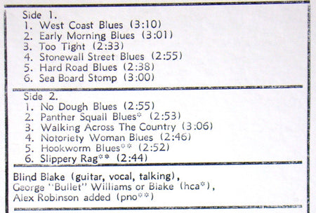 Blind Blake : No Dough Blues 1926-29 (Volume 3) (LP, Comp, RM)