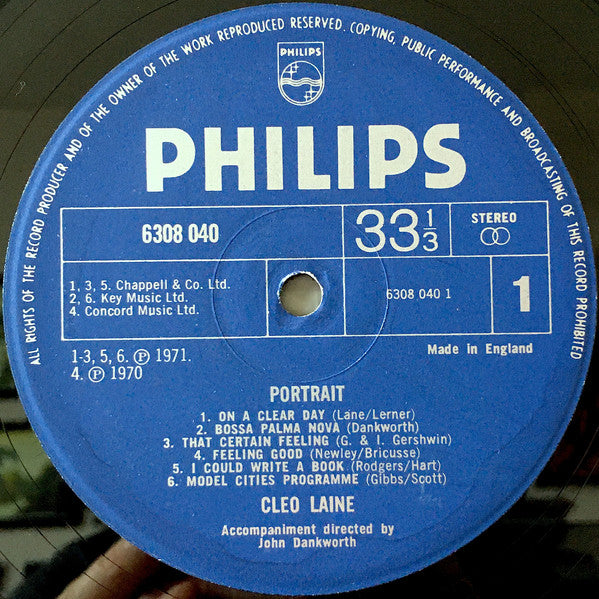 Cleo Laine : Portrait (LP, Album)