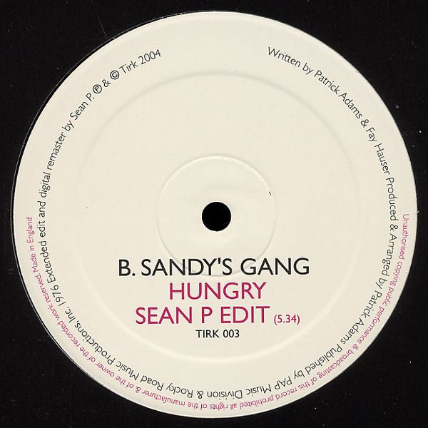 Tantra (2) / Sandy's Gang : A Place Called Tarot / Hungry (12")