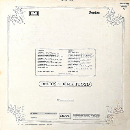 Pink Floyd : Relics (LP, Comp, RE, Tex)