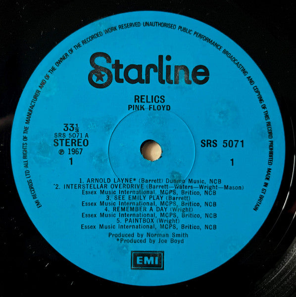 Pink Floyd : Relics (LP, Comp, RE, Tex)